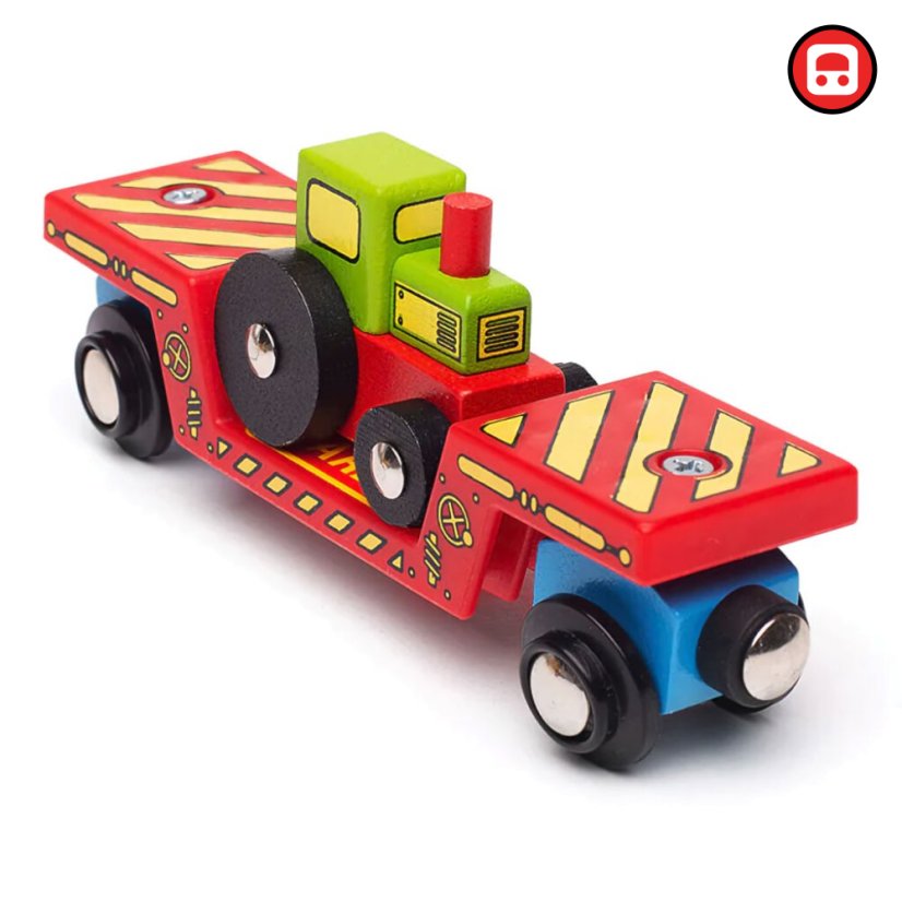 Bigjigs Rail Vagon s traktorem + 2 koleje