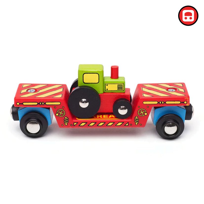 Bigjigs Rail Vagon s traktorem + 2 koleje
