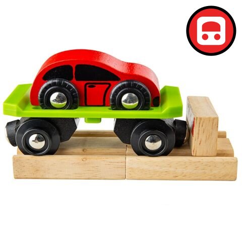 Bigjigs Rail Vagon s autem + 2 koleje