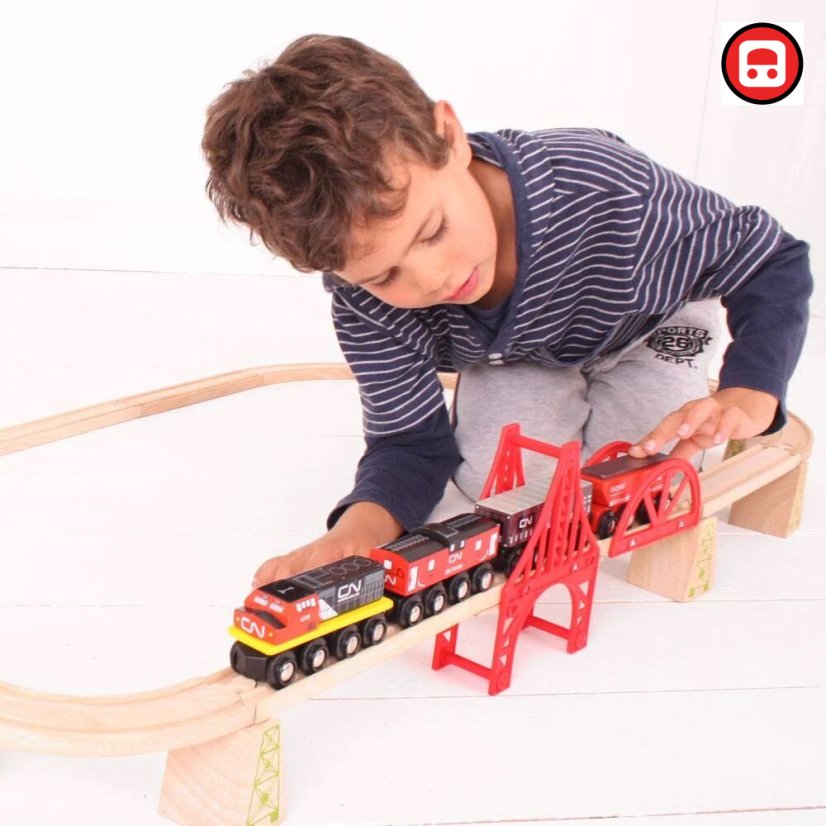 Bigjigs Rail CN nákladní vlak + koleje