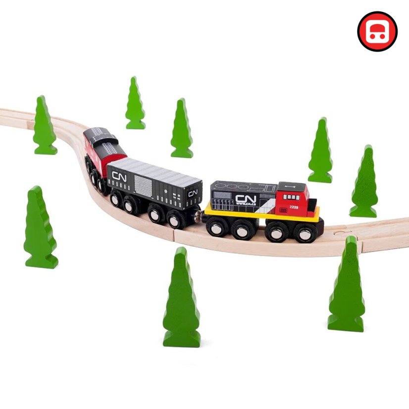 Bigjigs Rail CN nákladní vlak + koleje