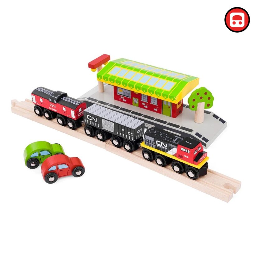 Bigjigs Rail CN nákladní vlak + koleje