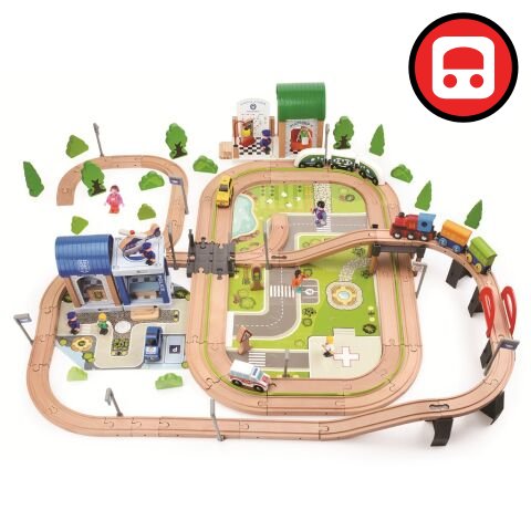 2Kids Toys Vláčkodráha Město a Vesnice 200 dílů