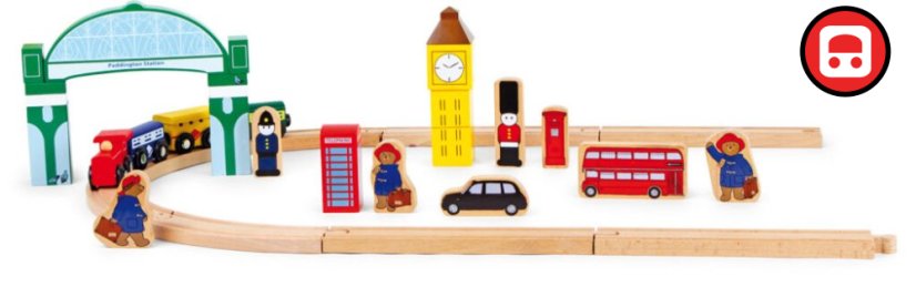 small foot Dřevěná vláčkodráha Paddington 43 dílů