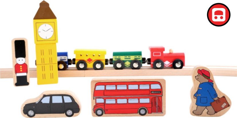 small foot Dřevěná vláčkodráha Paddington 43 dílů