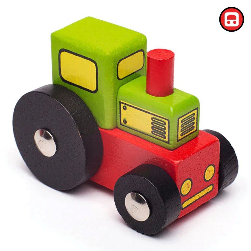 Bigjigs Rail Vagon s traktorem + 2 koleje