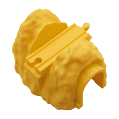 Tunel s kolejnicí v designu hory