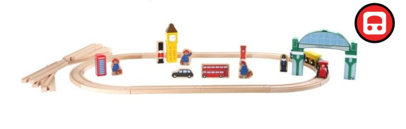 small foot Dřevěná vláčkodráha Paddington 43 dílů